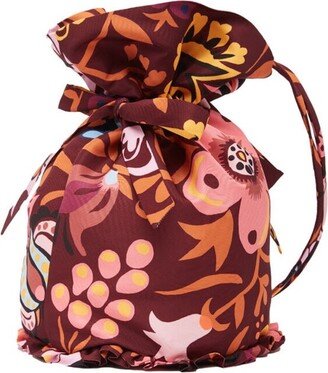 Floral Print Drawstring Bucket Bag