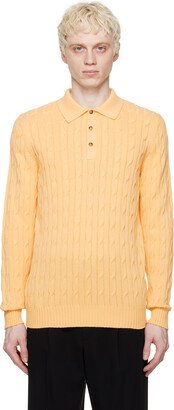 Ghiaia Cashmere Yellow Spread Collar Polo