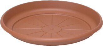 Crescent Garden In Outdoor Emma Round Plastic Flower Pot Terracotta Colored Saucer, 15 Inches