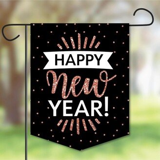 Big Dot Of Happiness Rose Gold Happy New Year - Outdoor Decor - Double-Sided Garden Flag 12 x 15.25