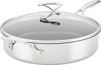 SteelShield C-Series 5qt Clad Tri-Ply Nonstick Saute Pan with Lid and Helper Handle
