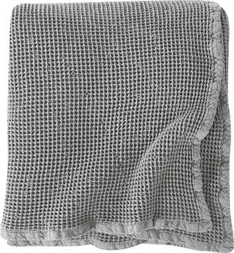 Brielle Home Darren Cotton Waffle Knit Blanket, Full/Queen