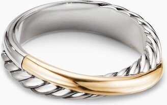 Crossover Band Ring in Sterling Silver with 18K Yellow Gold Women's Size 9