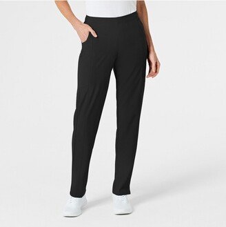 Women' Flat Front Cargo Scrub Pant - Black