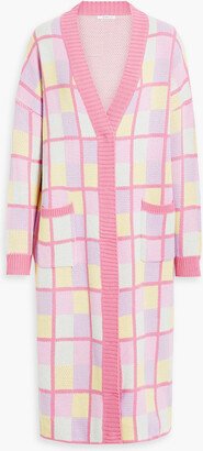 Checked knitted cardigan-AA