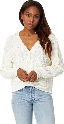 Cable Stitch Cardigan (Cream) Women's Sweater