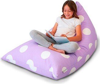 Butterfly Craze Bean Bag Chair Cover - Toy Organizer, Fill with Stuffed Animals, Comfy Floor Lounger - Stuffing Not Included, Purple Polka Dots