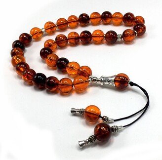Big Prayer Beads, Stress Worry Tesbih, Tasbih, Tasbeeh, Masbaha, Rosary, Beads | Rust Color Acrylic-13.5mm 33 - Beads