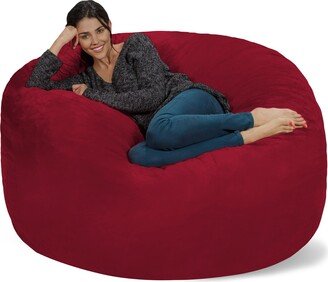 Chill Sack Bean Bag Chair: Giant 5' Memory Foam Furniture Bean Bag - Big Sofa with Soft Micro Fiber Cover - Red