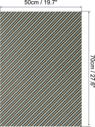 Unique Bargains Birthday Wrapping Paper,Sea Star Plaid/Stripe 20x28 w Rope,Tape,Sticker,6Pcs - Multi Color