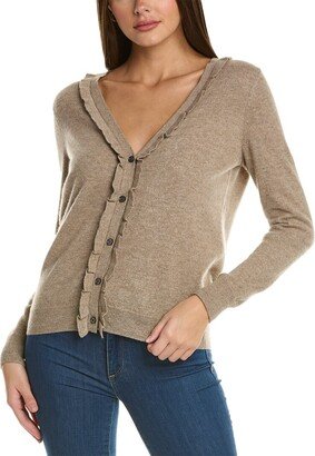 Sofiacashmere Ruffle Cashmere Cardigan-AA