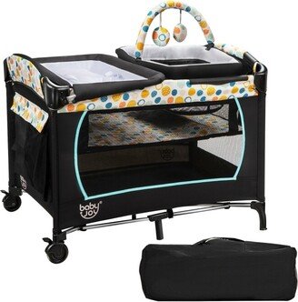 4-in-1 Convertible Portable Baby Playard with Changing Station - 40.5 x 28 x 32 inch