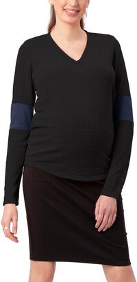 Contrast Elbow Maternity Sweater