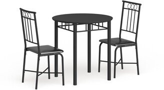 Porch & Den Cheswick Black Metal 3-Piece Bistro Dining Set