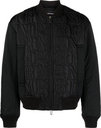 Logo nylon bomber jacket-AB