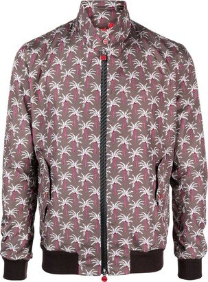 Palm Tree-Print Bomber Jacket