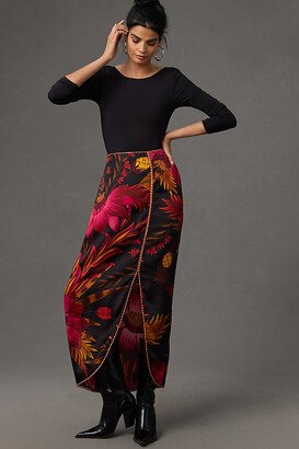 Wrap Front-Slit Midi Skirt