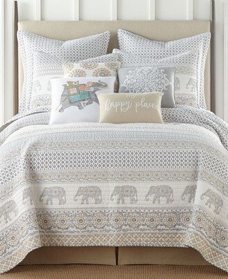 Nacala Quilt Set, King - White/Gray