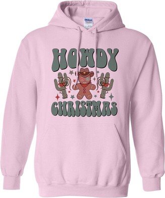 TeesAndTankYou Gingerbread Howdy Christmas Hoodie Sweatshirt Unisex 4X-Large Pink