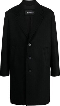 Single-Breasted Wool-Blend Coat-AW