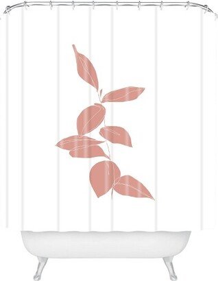 The Colour Study Plant Drawing Shower Curtain Pink