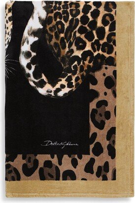 Leopard cotton beach towel