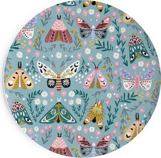 Salad Plates: Spring Floral And Butterflies - Blue Salad Plate, Multicolor