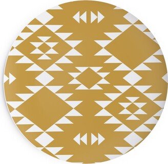 Salad Plates: Navajo - Gold White Salad Plate, Yellow