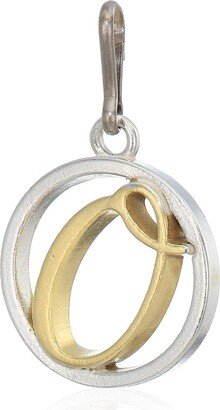 Women's Initial O Two Tone Charm Sterling Silver