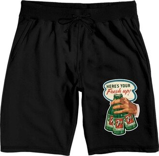 7UP Here's Your Fresh Up Men's Black Sleep Pajama Shorts-Large