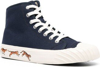 Tiger-Print High-Top Sneakers-AA