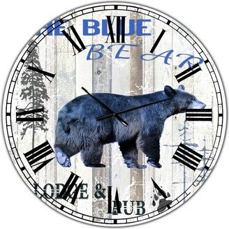 Designart the Blue Bear Large Cottage Wall Clock - 36 x 36