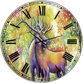 Designart Hugging Elk Love Large Cottage Wall Clock - 36 x 36