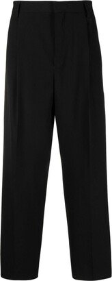 Pleat-Detail Cropped Trousers