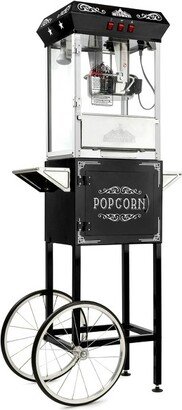 Olde Midway Vintage-Style Popcorn Machine Maker Popper with Cart and 8 Ounce Kettle, Red