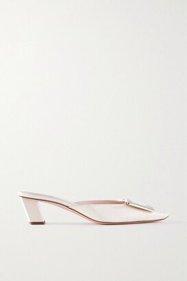 Belle Vivier Patent-leather Mules - Off-white