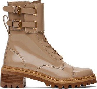 Beige Mallory Combat Boots