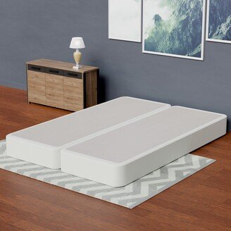 Onetan 4-Inch & 8-Inch Wooden Box Spring, Low Profile Split Bed Foundation Ideal for Mattress, No Assembly Needed, White.