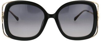 Horsebit Detail Square Frame Sunglasses