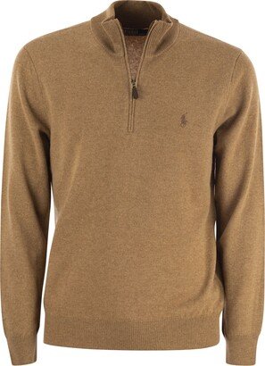 Wool Pullover With Half Zip-AB