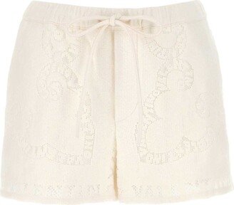 Guipure Drawstring Shorts-AA