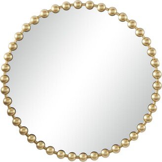 Metal Wall Mirror With Beaded Detailing-AA