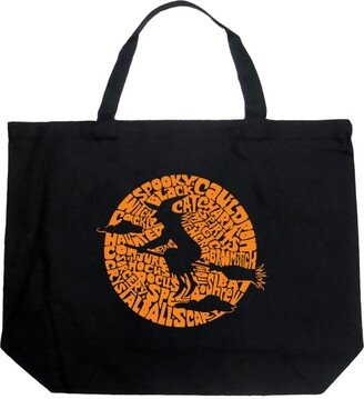 Large Word Art Tote Bag - Spooky Witch