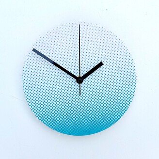 Objectify Teal & White Half Tone Wall Clock