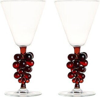 Bordeaux Wine Glasses Set Of 2 in Red