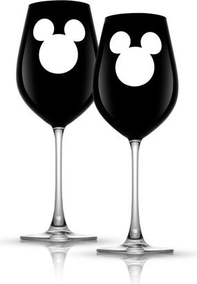 Disney Luxury Mickey Mouse Crystal 23 oz Stemmed Red Wine Glass, Set of 2