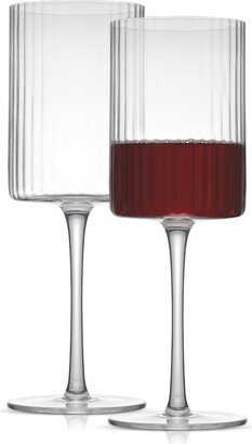 Elle Ribbed Red Wine Glass 2 Piece Set