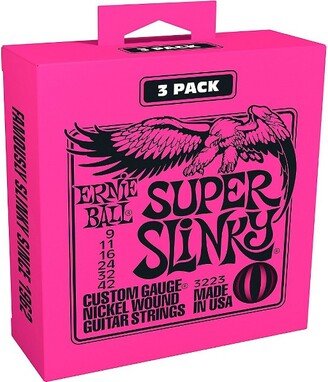 Ernie Ball 3223 Nickel Super Slinky Electric Guitar Strings 3-Pack