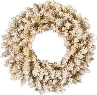 30 Frosted Gold Artificial Christmas Wreath, Unlit