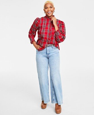 On 34th Women's Ruffle-Collar Shirt, Created for Macy's